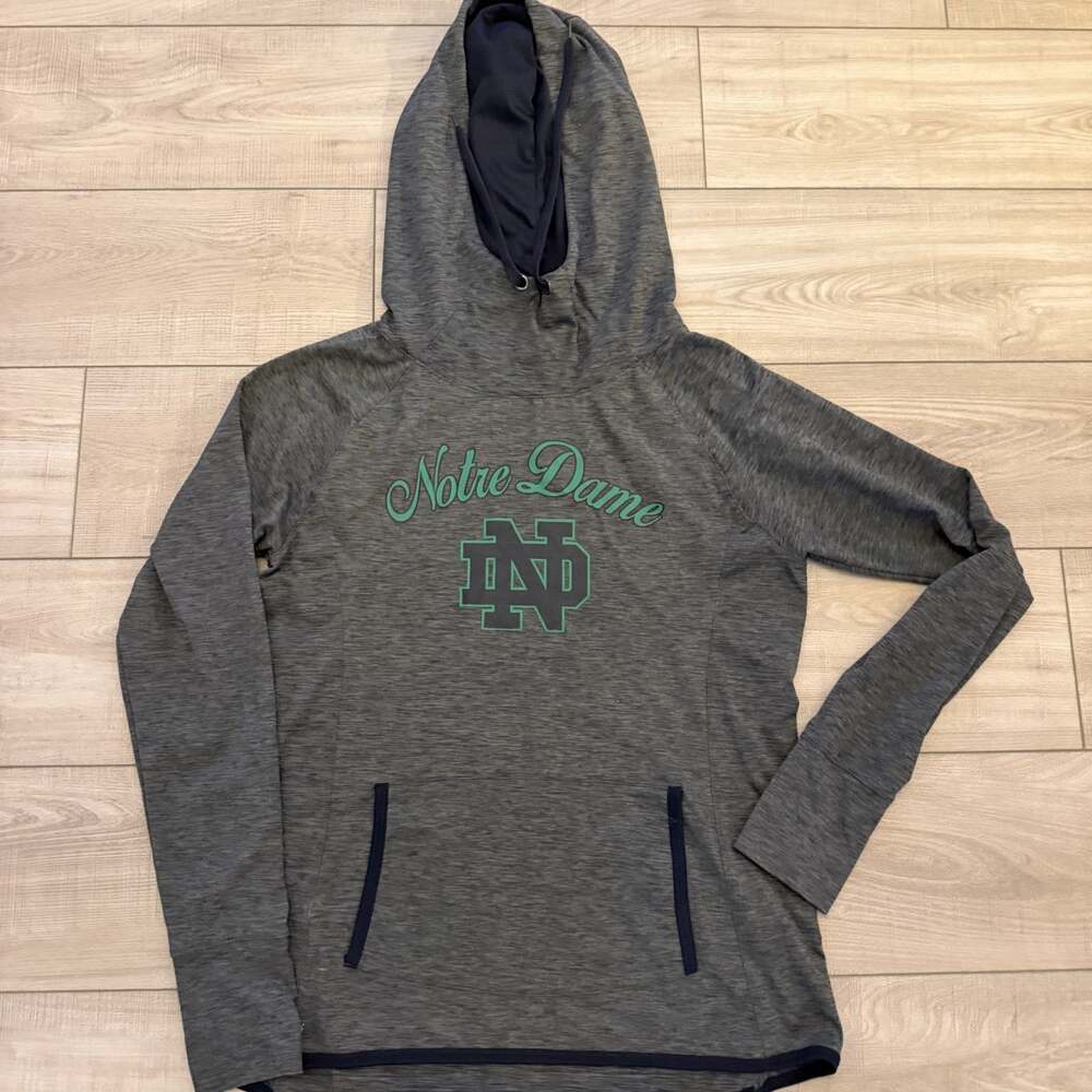 Notre Dame Fighting Irish Womens L Gray Funnel